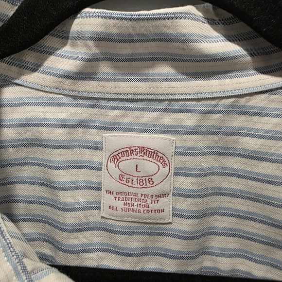 Brooks Brothers White and Blue Striped Button Down Shirt - Picture 2 of 6
